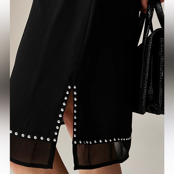 J.Crew Sheer knee-length skirt with studded trim NWT CF752 - Picture 2 of 10